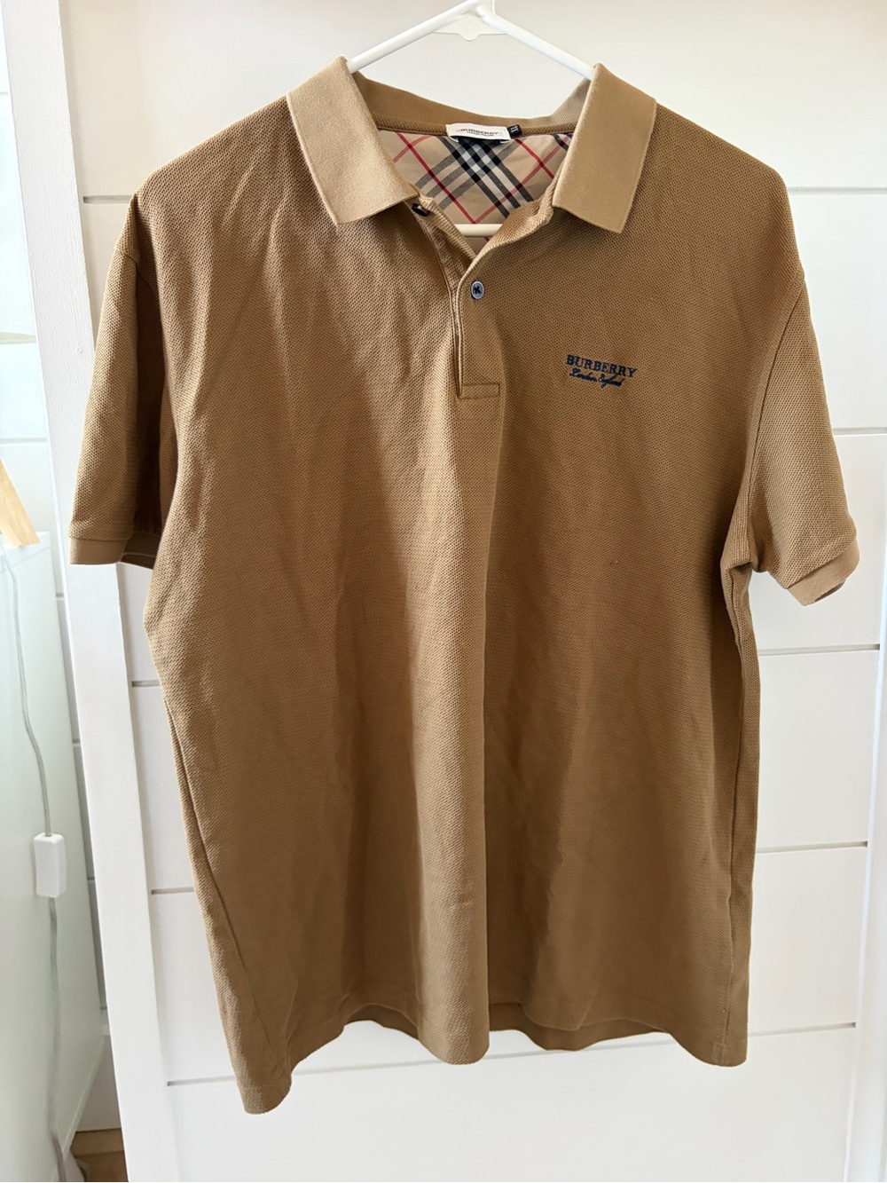 Burberry London England Tartan Trim Polo Men’s